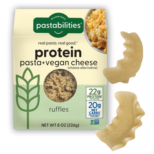 protein pasta and vegan cheese