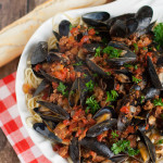 Linguine with Mussels and Chorizo | WorldofPastabilities.com