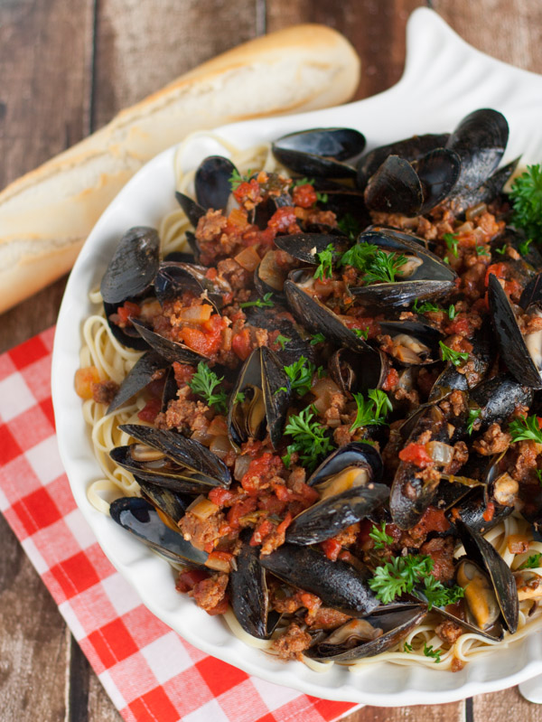 Linguine with Mussels and Chorizo - The Pasta Shoppe