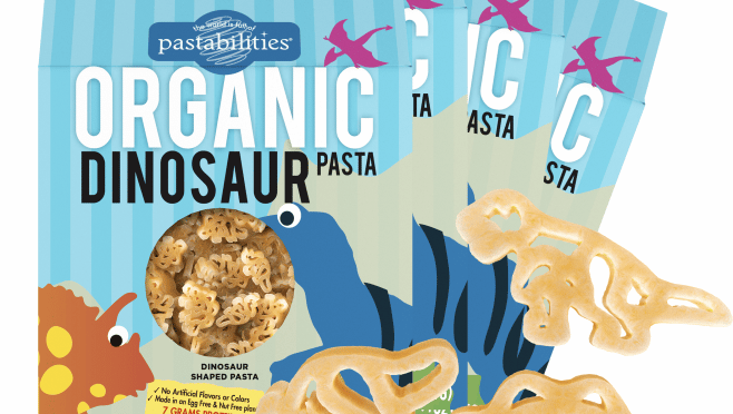 organic dinosaur pasta