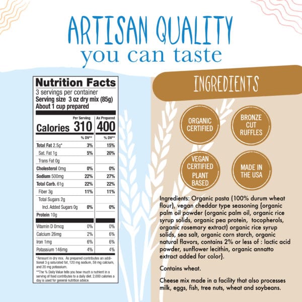 Nutritional Info for Vegan Ruffles Mac n Cheese