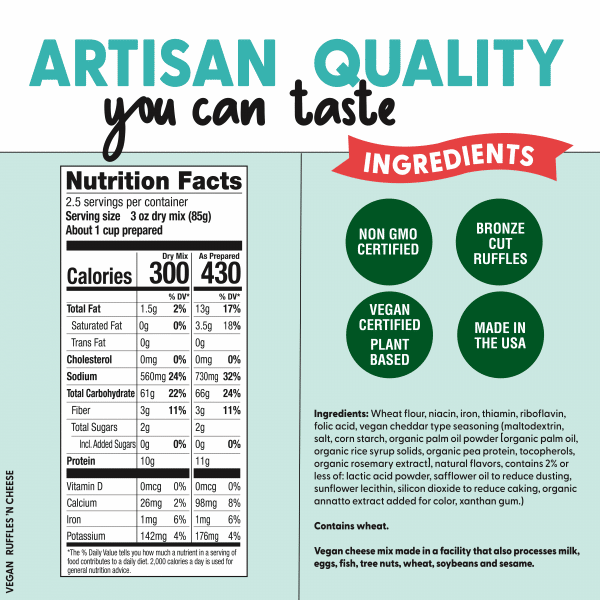 vegan ruffles mac nutrition