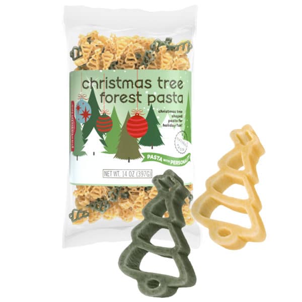 Christmas Tree Forest Pasta Bag with pasta pieces