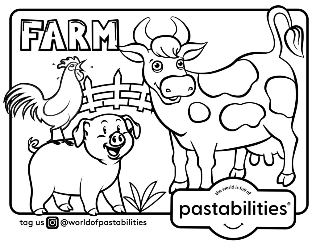 Pastabilities farm coloring page