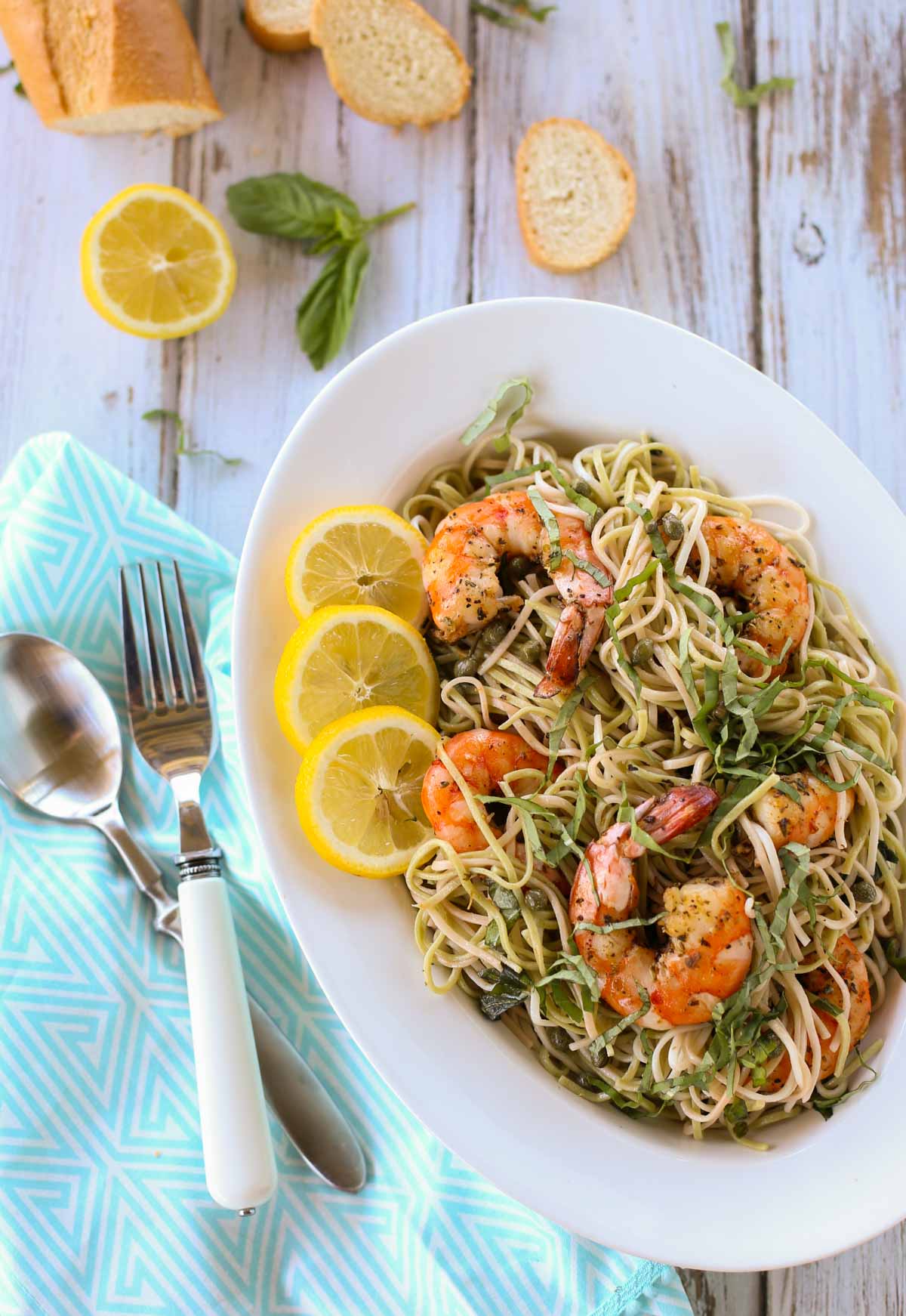 Creole Shrimp Pasta with Lemon Basil Pasta