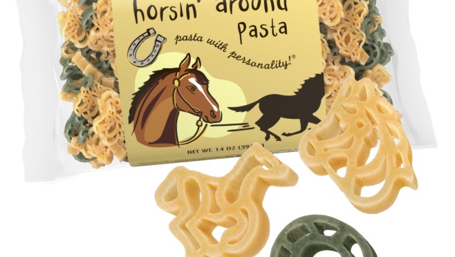 Horsin' Around Pasta Bag with pasta pieces