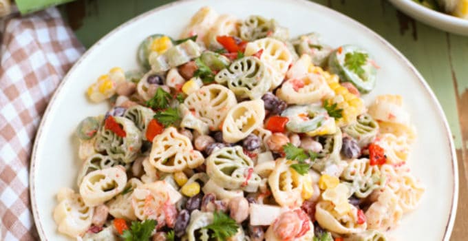 Hail Mary Tailgate Pasta Salad | Simple Pasta Salad using ingredients from your fridge and pantry! Delicious and easy for any tailgate party! Yum! | WorldofPastabilities.com