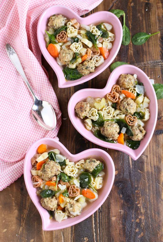 Italian Wedding Soup With Heart Pasta The Pasta Shoppe