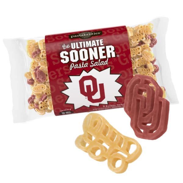 Oklahoma Sooner Pasta Bag with pasta pieces