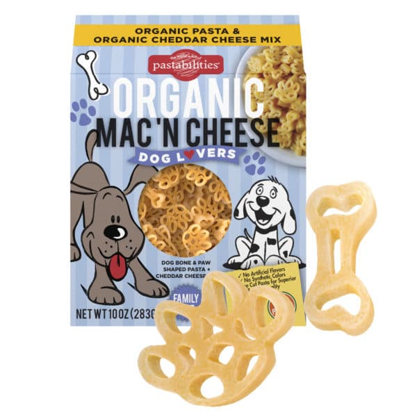 Organic Dog Lovers Mac and Cheese Pasta Box with pasta pieces