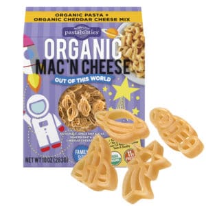 Organic Out of This World Mac and Cheese Pasta Box with pasta pieces