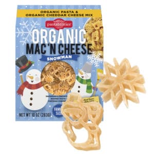 Organic Snowman Mac and Cheese box with pasta pieces