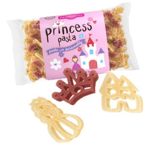 Princess Pasta Bag with pasta pieces