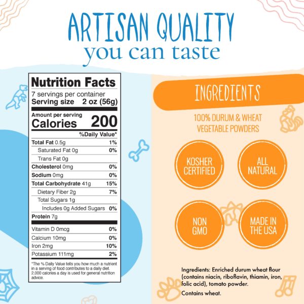 Nutrition Facts and Ingredients for Halloween Pasta