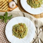 Pecan Pesto with Garlicky Breadcrumbs | One of the best EVER! recipes. The garlicky breadcrumbs with lemon zest make the dish. Serve alone or with grilled shrimp or salmon. | WorldofPastabilities.com