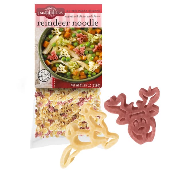 Reindeer noodle Soup Pasta Bag with pasta pieces