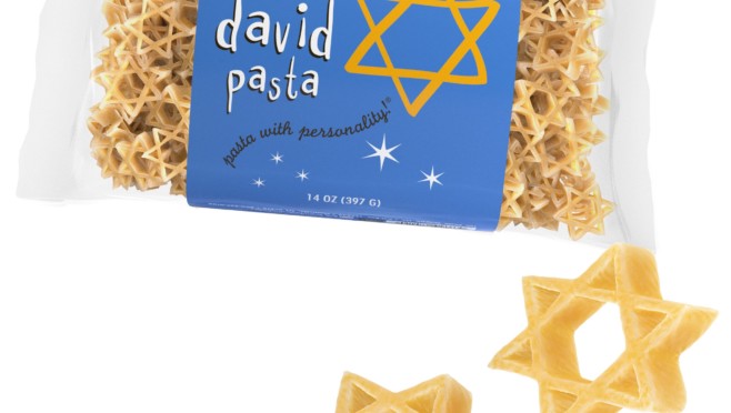 Star of David Pasta Bag with pasta pieces