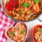 Simple Vodka Cream Sauce with Shrimp | Easy and delicious with only a few ingredients! Everyone loves this sauce - and the shrimp takes it up a notch! | WorldofPastabilities.com