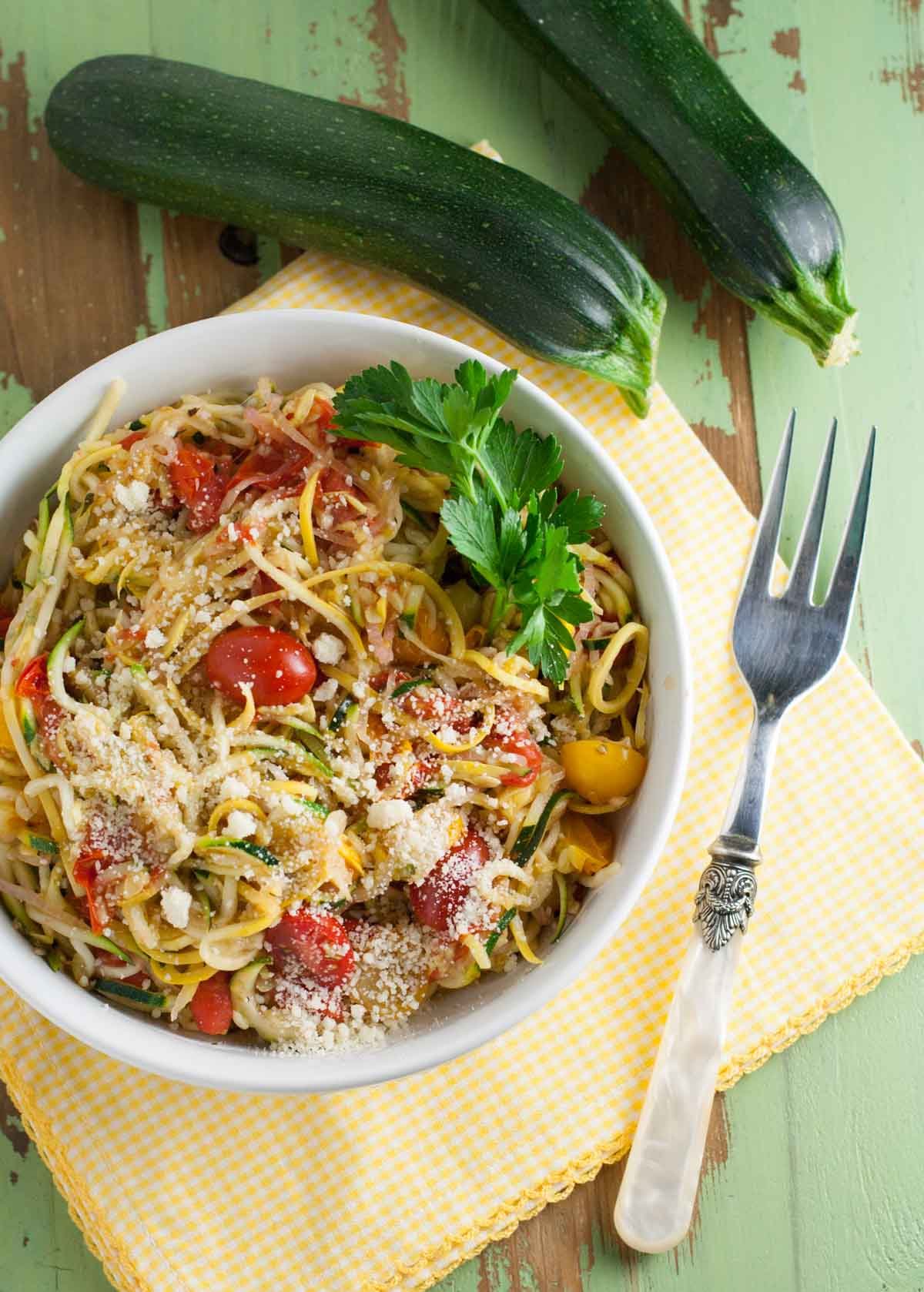 Zucchini Noodles with White Wine Sauce