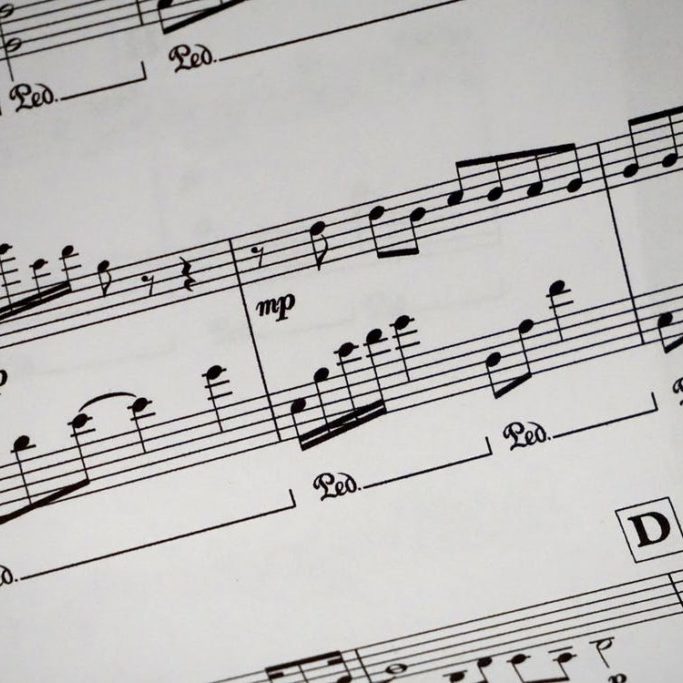 close up of sheet music
