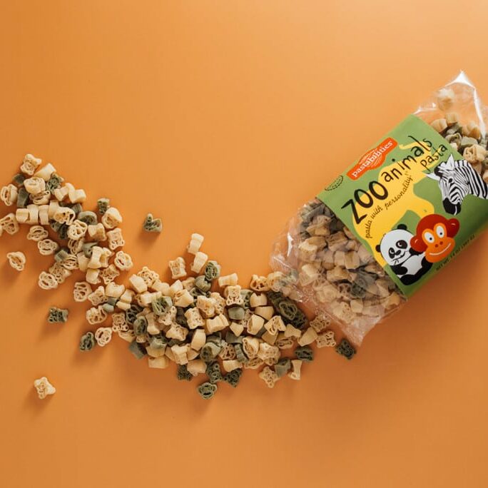 package of dry zoo animals pasta