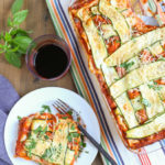 Zucchini Lasagna | Have you ever seen such a pretty lasagna? The Zucchini ribbons woven into a lattice pattern adds to the decadent taste of this dish! A crowd favorite for any event! WorldofPastabilities.com