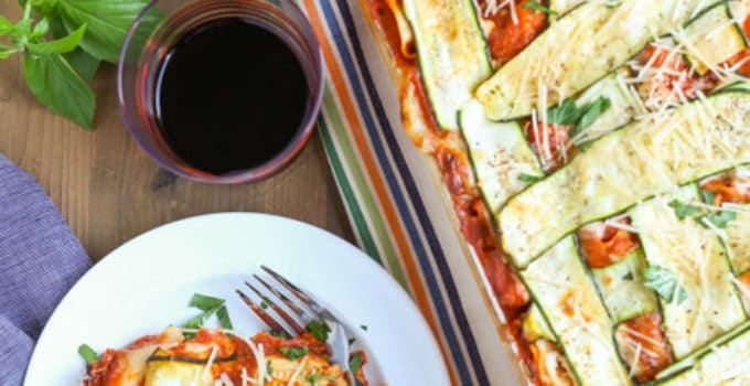 Zucchini Lasagna | Have you ever seen such a pretty lasagna? The Zucchini ribbons woven into a lattice pattern adds to the decadent taste of this dish! A crowd favorite for any event! WorldofPastabilities.com