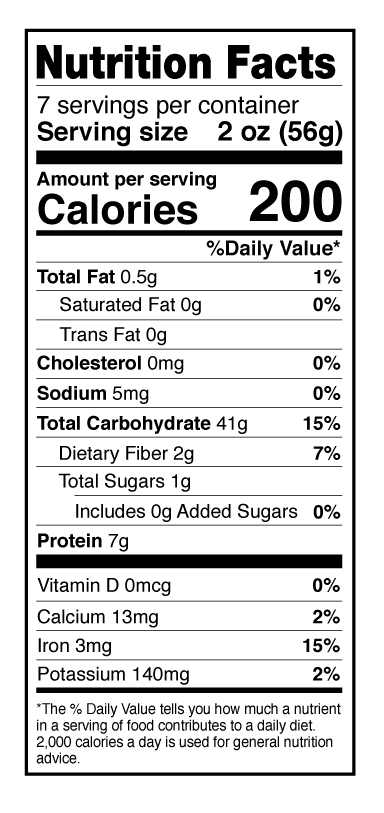 pasta with personality nutrition facts