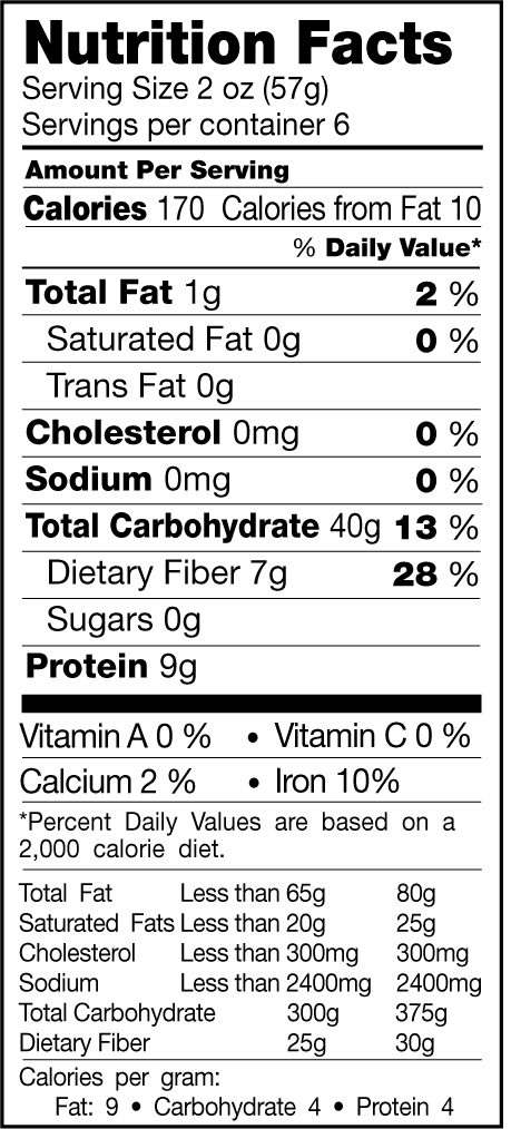 Sprouted Pasta Nutrition Facts